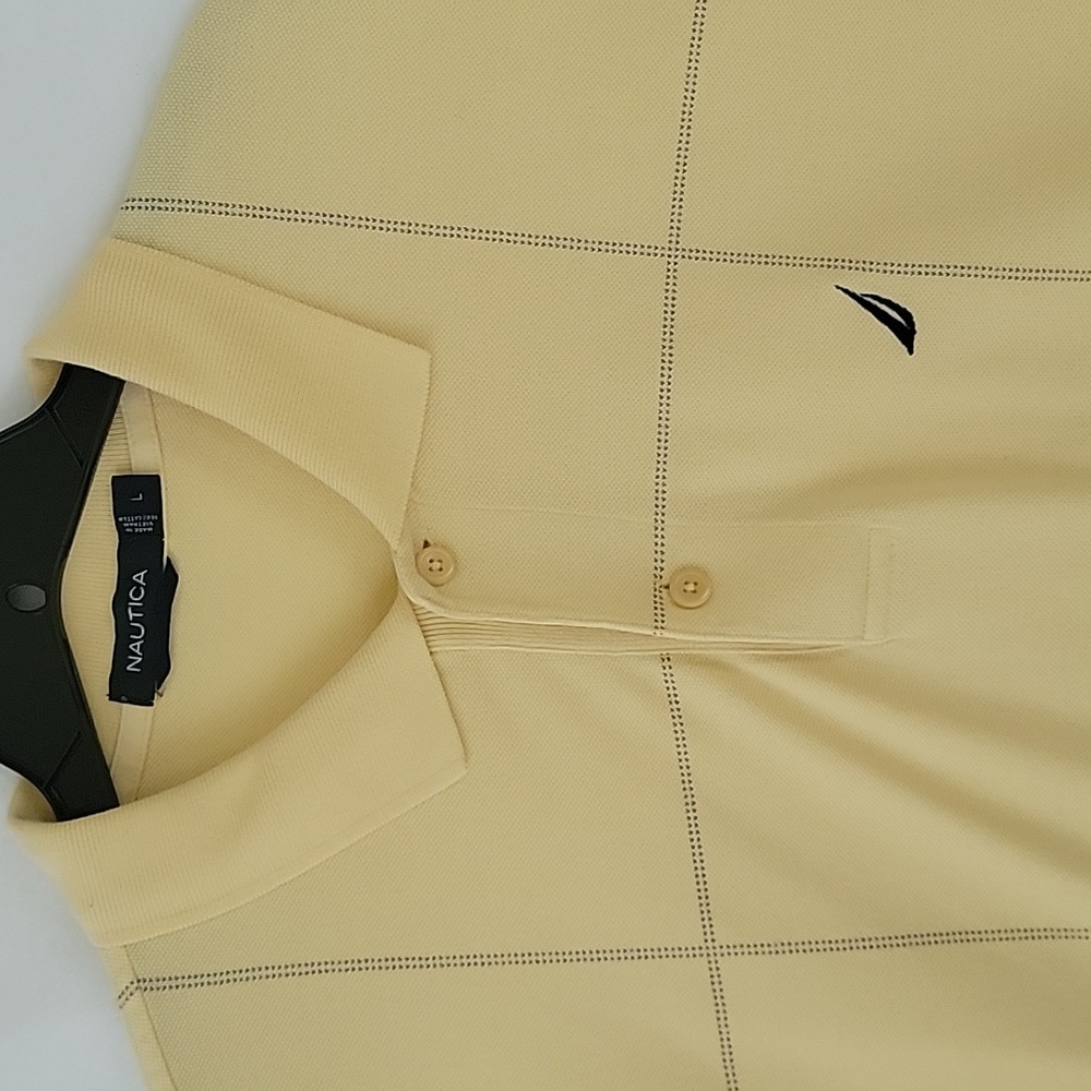 Nautica Men's Yellow 2 button Polo Shirt Size L - Picture 2 of 6